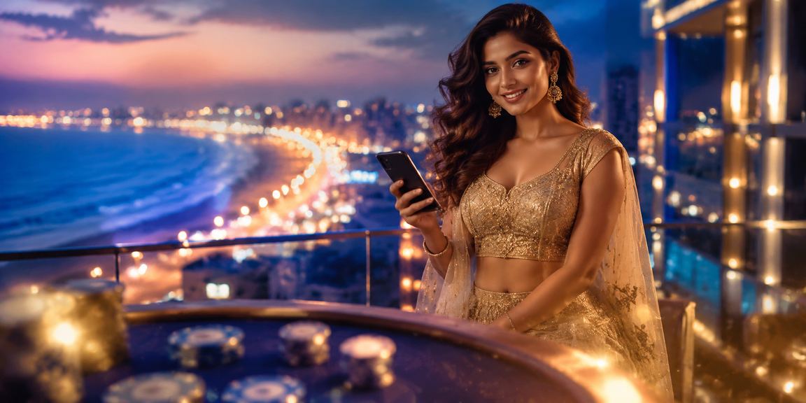 Evening vibes at Chennai Marina Beach with mobile casino app user