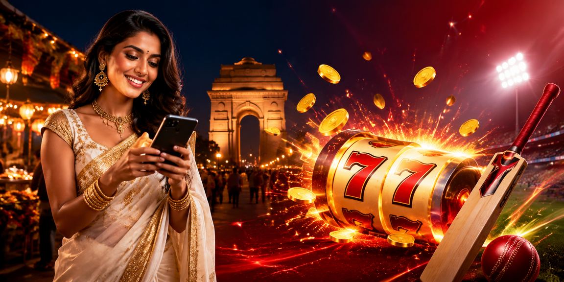 Delhi view with India Gate and cricket betting ambiance