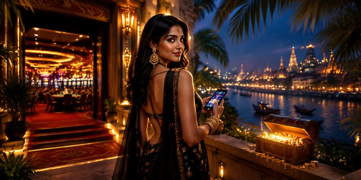 Mobile Teen Patti gameplay on beachside in Varanasi